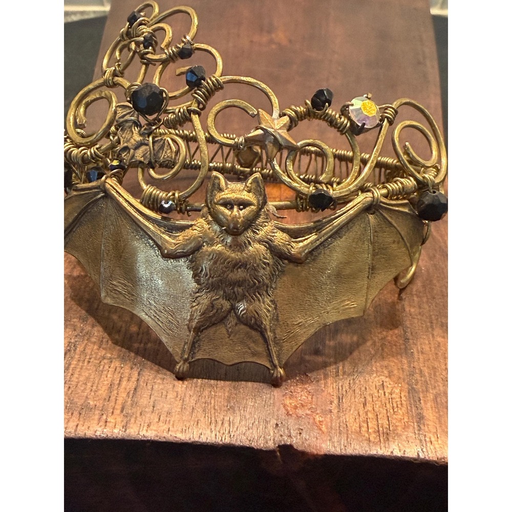 Unique Handmade Wire Wrapped Bat Bracelet - Oddity/Spiritual/One of a Kind